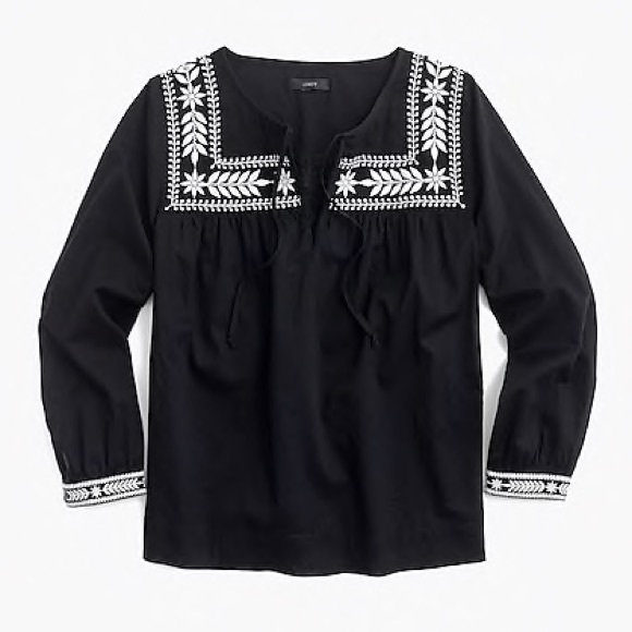 J. Crew Tops - J. Crew Embroidered top in cotton voile size XS